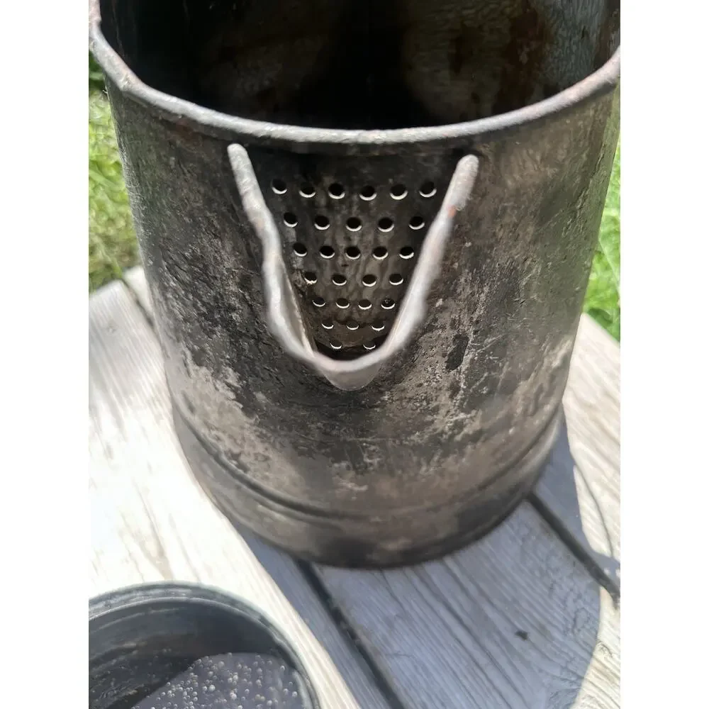 Vintage Blue Speckled Graniteware Campfire Large Cowboy Enamelware Coffee Pot